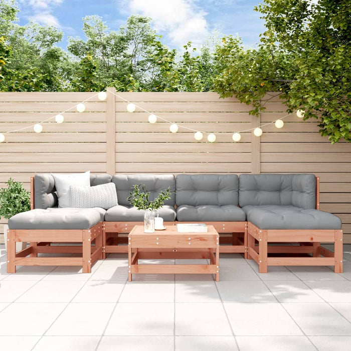7-tlg. Garten-Lounge-Set mit Kissen Massivholz Douglasie