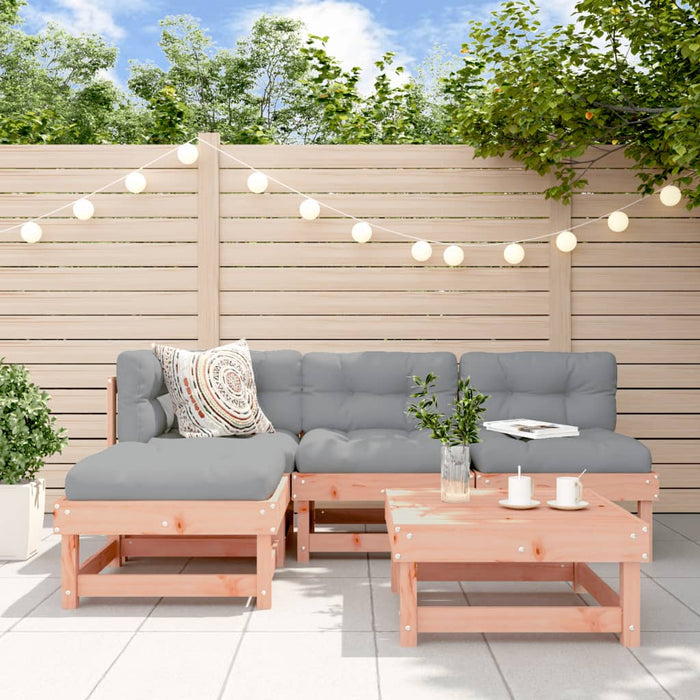 5-tlg. Garten-Lounge-Set mit Kissen Massivholz Douglasie