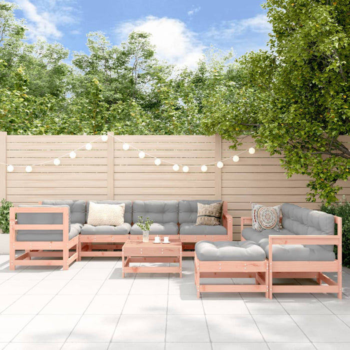 10-tlg. Garten-Lounge-Set mit Kissen Massivholz Douglasie