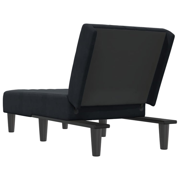 Chaiselongue Schwarz Samt