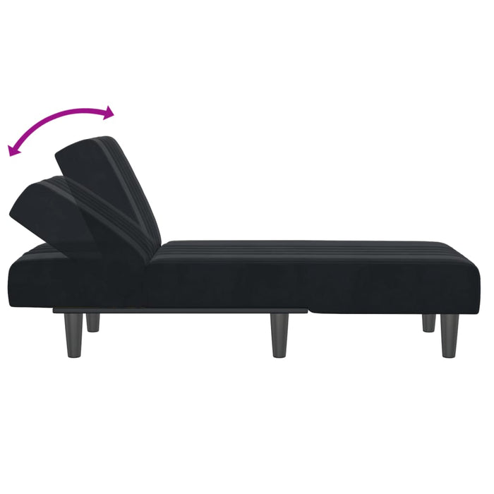 Chaiselongue Schwarz Samt