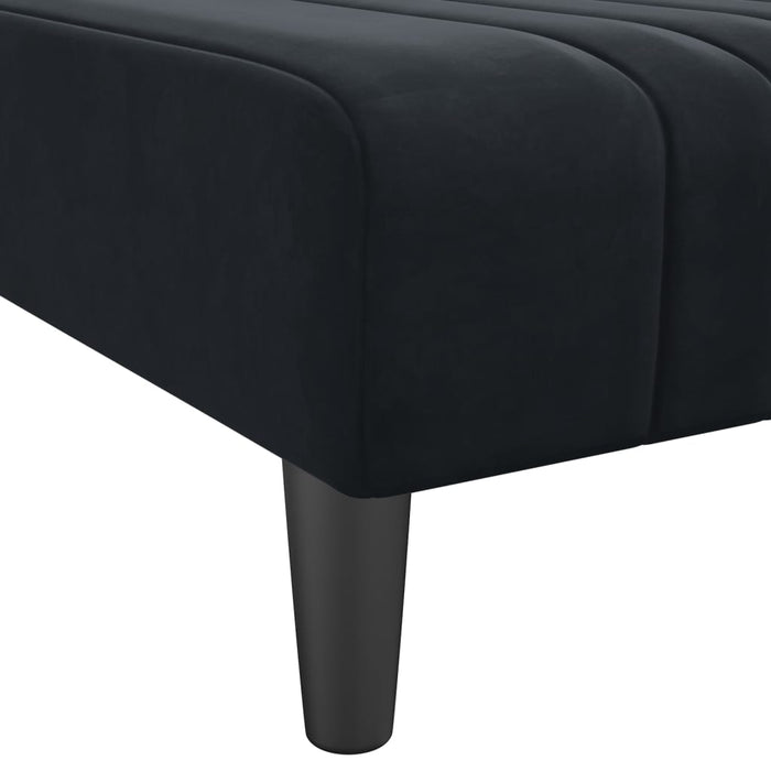 Chaiselongue Schwarz Samt