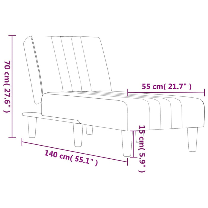 Chaiselongue Schwarz Samt