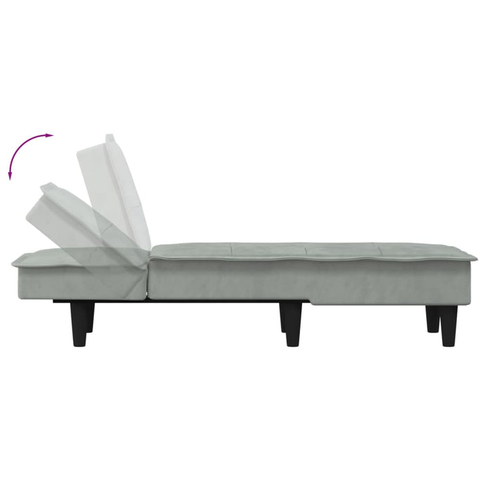 Chaiselongue Hellgrau Samt