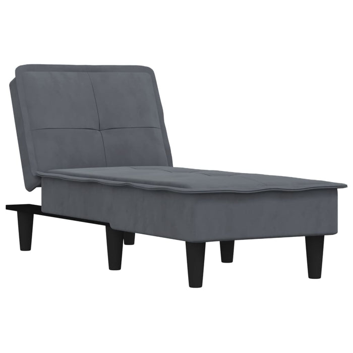 Chaiselongue Dunkelgrau Samt
