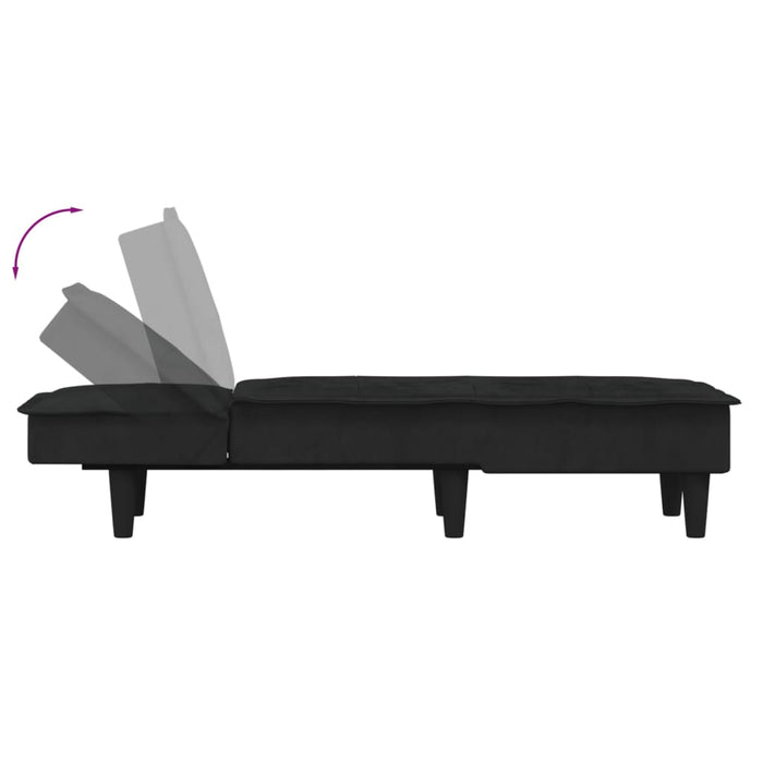 Chaiselongue Schwarz Samt