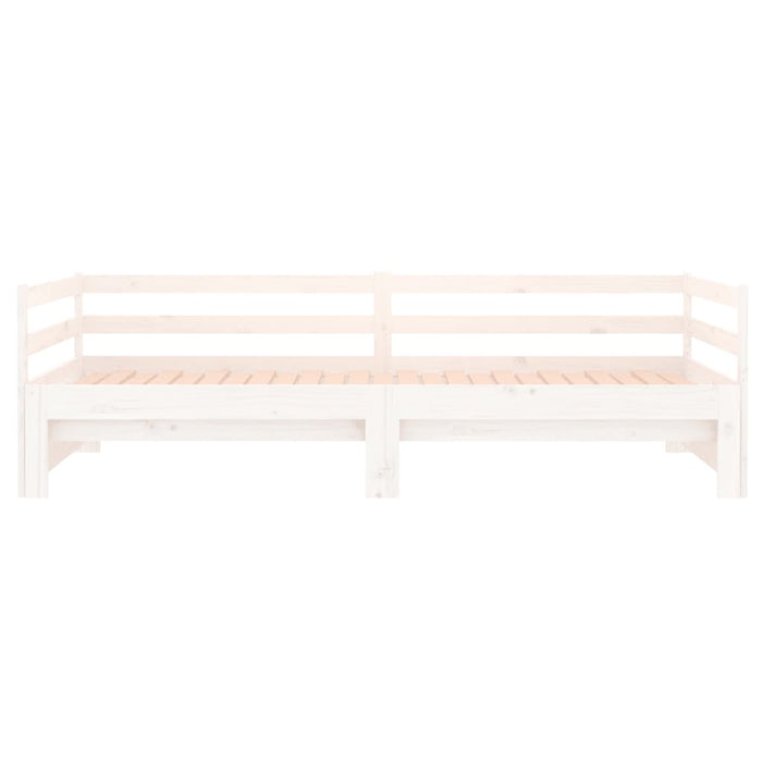 Tagesbett Ausziehbar Weiß 2x(90x190) cm Massivholz Kiefer