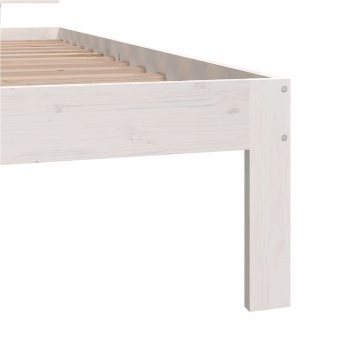 Massivholzbett Weiß 90x200 cm Kiefer