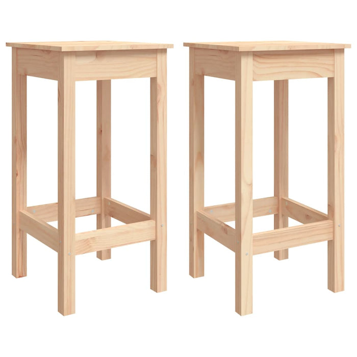 Bar stools 2 pieces 40x40x78 cm solid pine wood