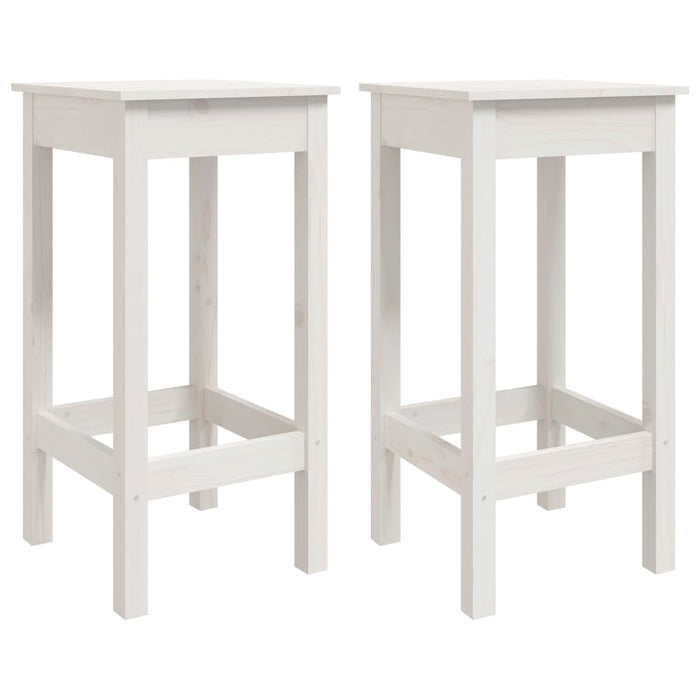 Bar stools 2 pcs. White 40x40x78 cm solid pine wood