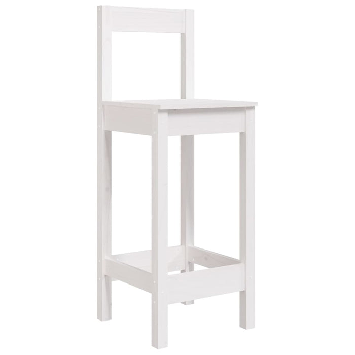 Bar stools 2 pcs. White 40x41.5x112 cm solid pine wood