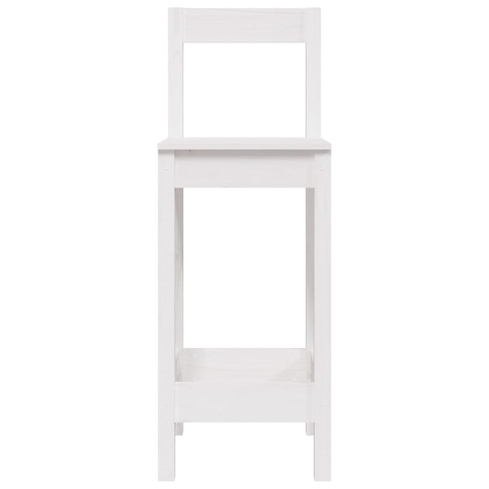 Bar stools 2 pcs. White 40x41.5x112 cm solid pine wood