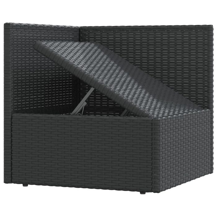 9-tlg. Garten-Lounge-Set mit Kissen Schwarz Poly Rattan