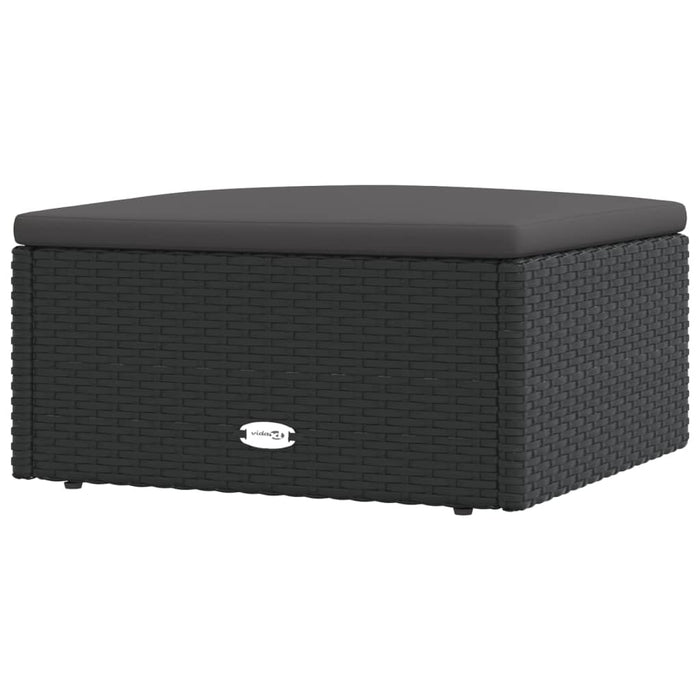 8-tlg. Garten-Lounge-Set mit Kissen Schwarz Poly Rattan