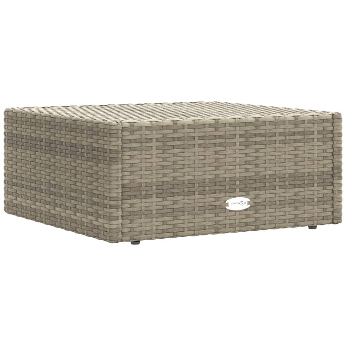 6-tlg. Garten-Lounge-Set mit Kissen Grau Poly Rattan