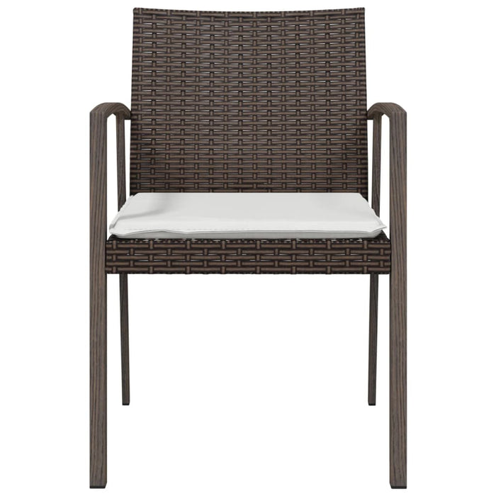 Gartenstühle mit Kissen 6 Stk. Braun 56,5x57x83 cm Poly Rattan