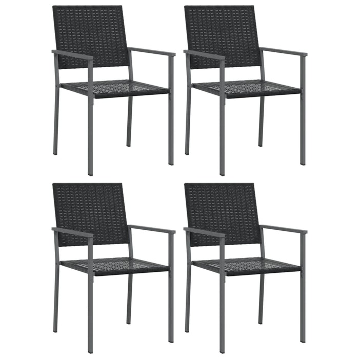 Garden chairs 4 pcs. Black 54x62.5x89 cm poly rattan
