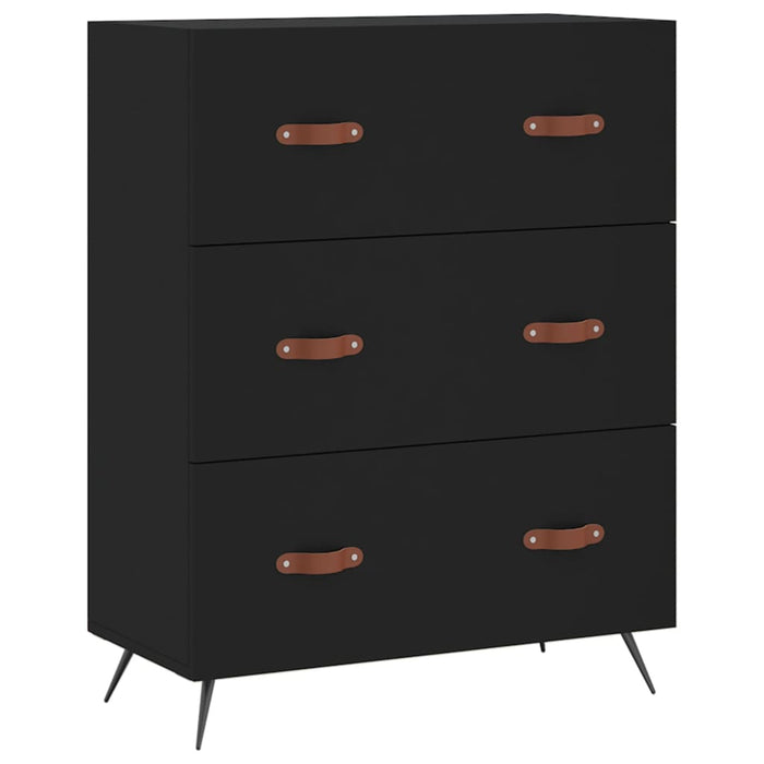 Kommode Schwarz 69,5x34x90 cm Holzwerkstoff