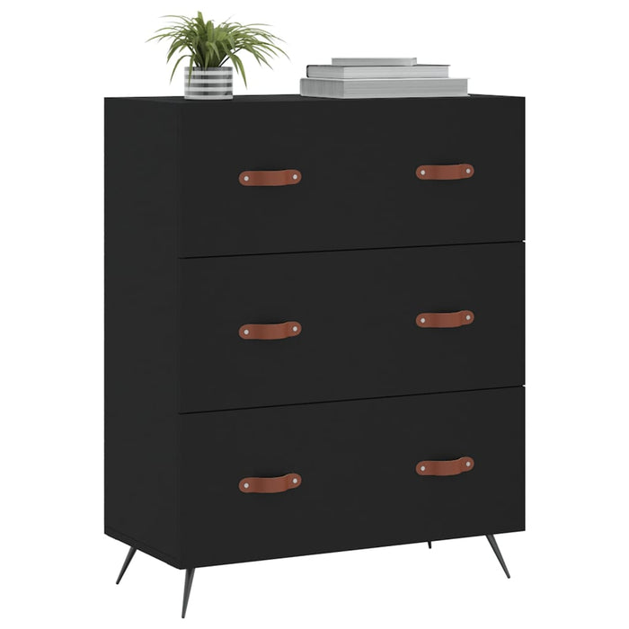 Kommode Schwarz 69,5x34x90 cm Holzwerkstoff