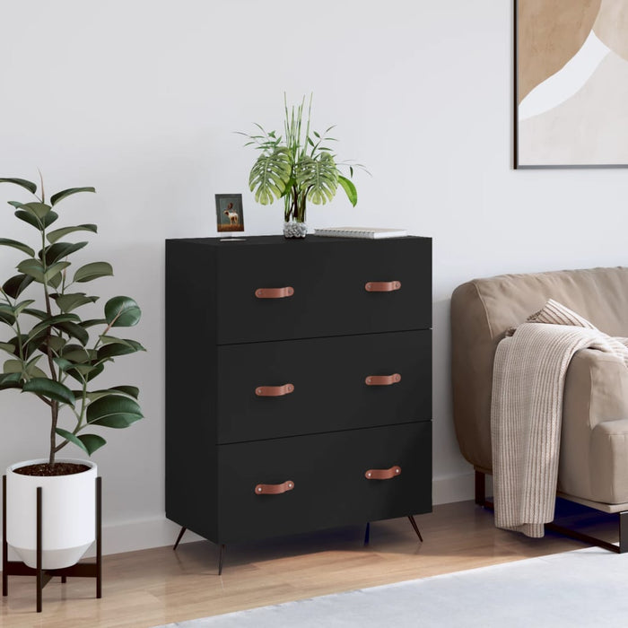Kommode Schwarz 69,5x34x90 cm Holzwerkstoff