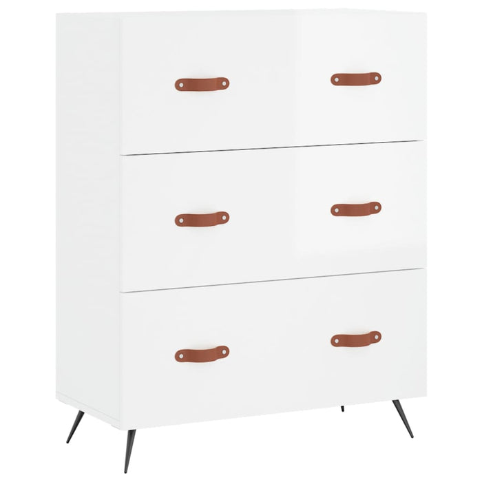 Kommode Hochglanz-Weiß 69,5x34x90 cm Holzwerkstoff