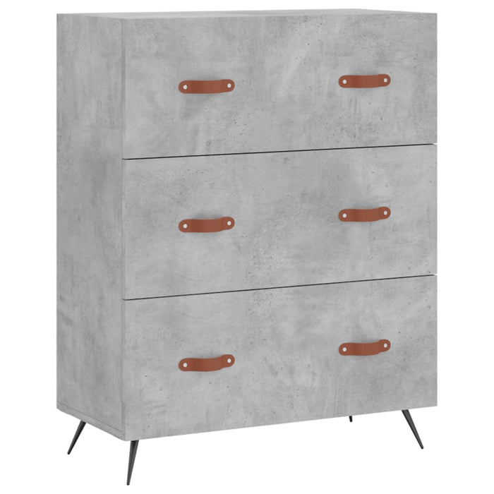 Chest of drawers concrete gray 69.5x34x90 cm made of wood