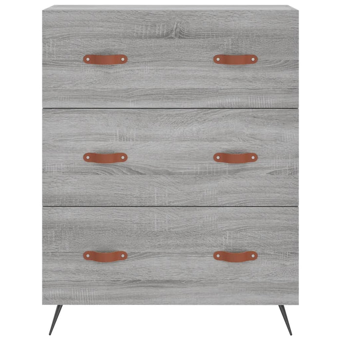 Gray Sonoma chest of drawers 69.5x34x90 cm made of wood