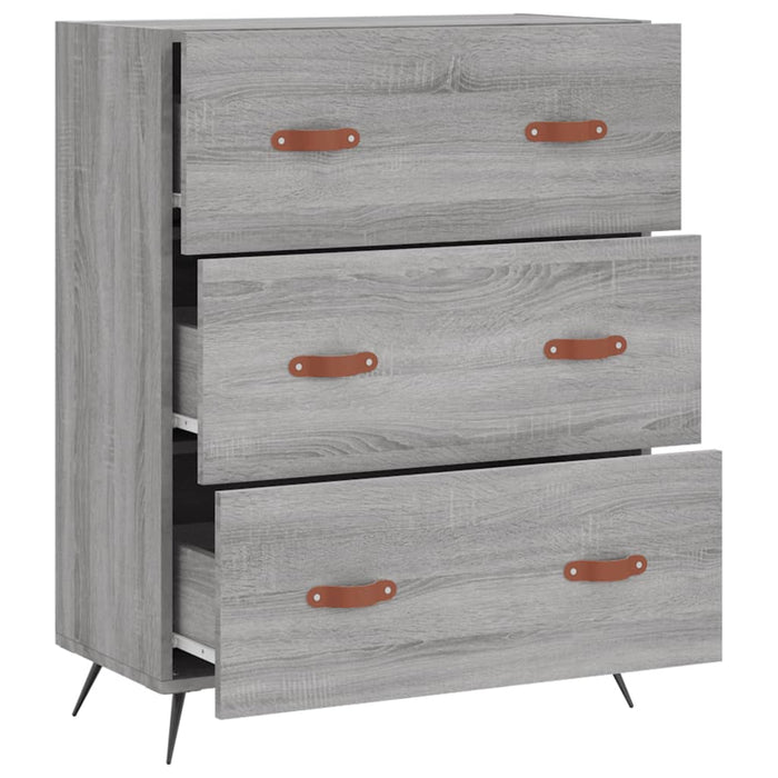 Gray Sonoma chest of drawers 69.5x34x90 cm made of wood