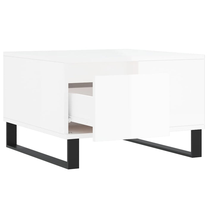 Coffee table high-gloss white 55x55x36.5 cm made of wood