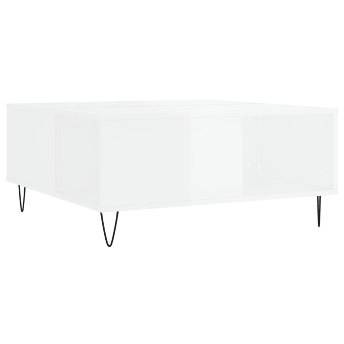 Couchtisch Hochglanz-Weiß 80x80x36,5 cm Holzwerkstoff