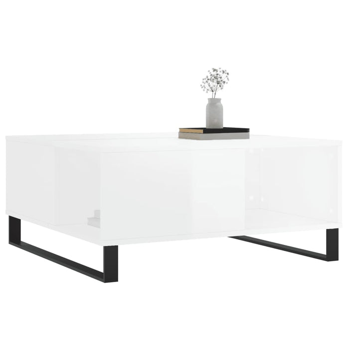 Couchtisch Hochglanz-Weiß 80x80x36,5 cm Holzwerkstoff