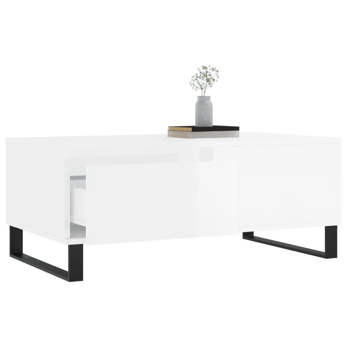 Couchtisch Hochglanz-Weiß 90x50x36,5 cm Holzwerkstoff
