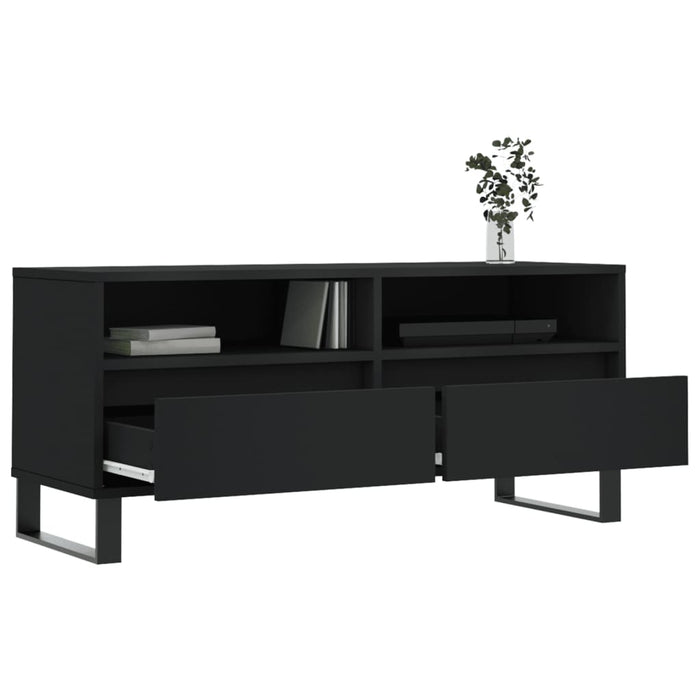 TV-Schrank Schwarz 100x34,5x44,5 cm Holzwerkstoff