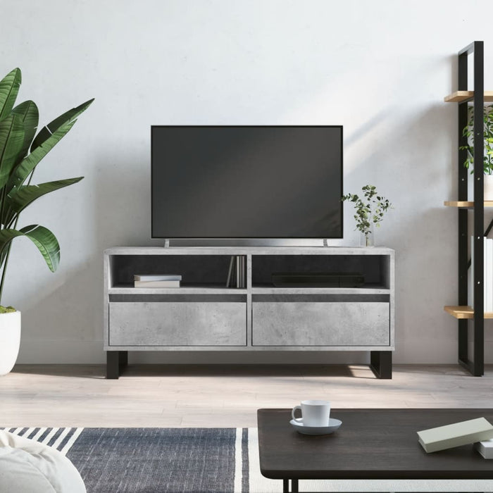 TV-Schrank Betongrau 100x34,5x44,5 cm Holzwerkstoff