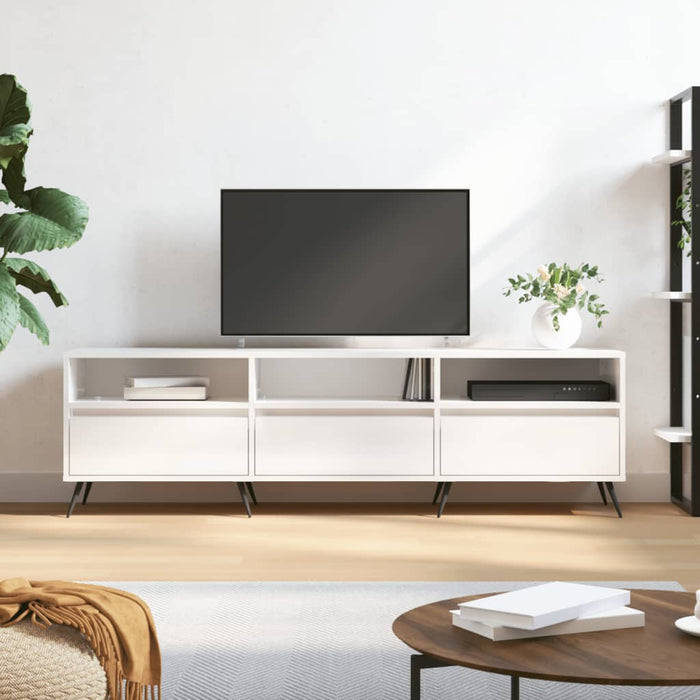TV-Schrank Hochglanz-Weiß 150x30x44,5 cm Holzwerkstoff