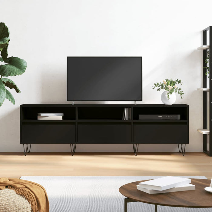 TV cabinet black 150x30x44.5 cm made of wood