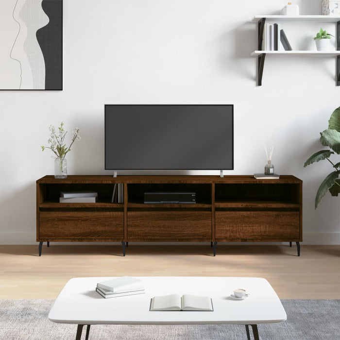 TV cabinet brown oak look 150x30x44.5 cm wood material