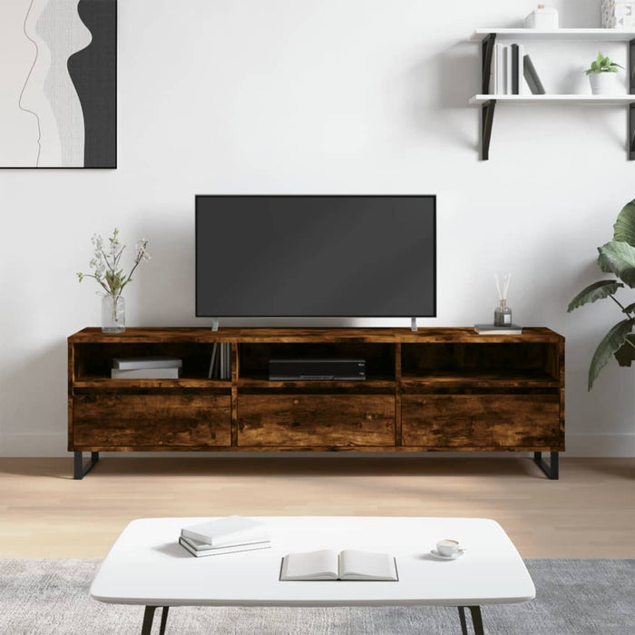 TV cabinet smoked oak 150x30x44.5 cm wood material