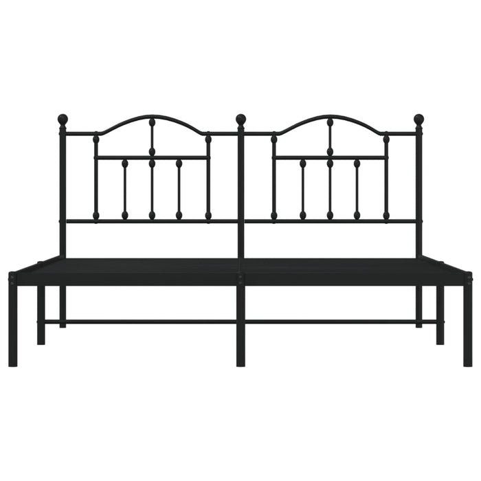 Bettgestell mit Kopfteil Metall Schwarz 180x200 cm