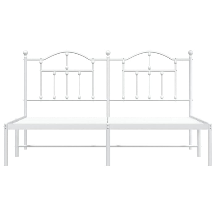 Bettgestell mit Kopfteil Metall Weiß 180x200 cm