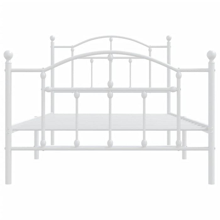 Bettgestell mit Kopf- und Fußteil Metall Weiß 100x190 cm