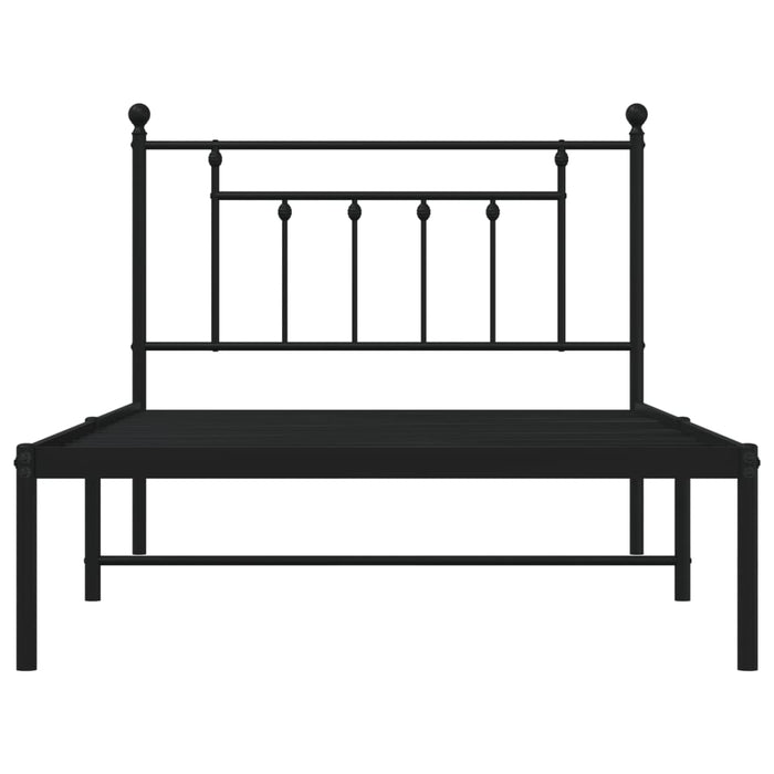 Bettgestell mit Kopfteil Metall Schwarz 107x203 cm