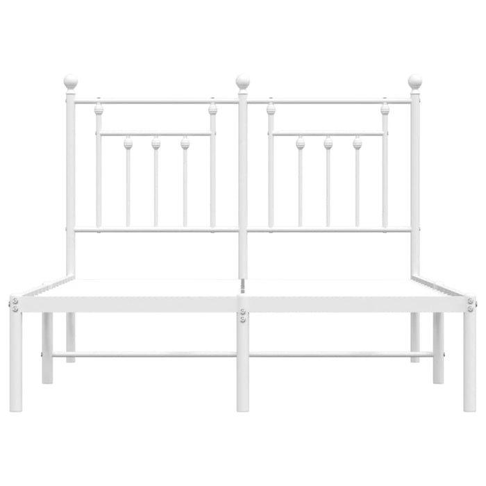 Bettgestell mit Kopfteil Metall Weiß 120x190 cm