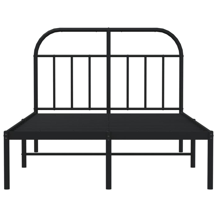 Bettgestell mit Kopfteil Metall Schwarz 120x200 cm