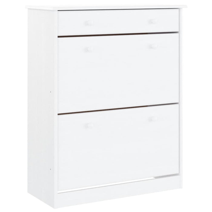 Schuhschrank ALTA Weiß 77x35x96 cm Massivholz Kiefer