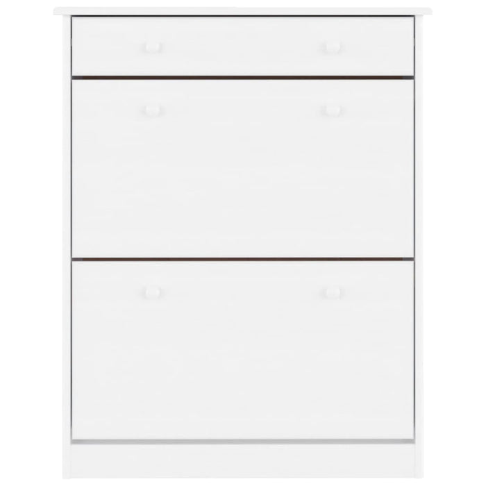 Schuhschrank ALTA Weiß 77x35x96 cm Massivholz Kiefer