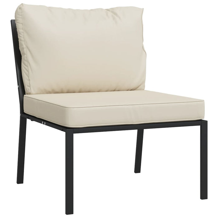 6-tlg. Garten-Lounge-Set mit Sandfarbigen Kissen Stahl