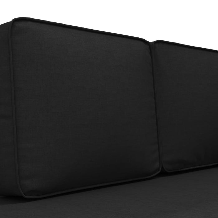 Chaiselongue mit Kissen und Nackenrolle Schwarz Stoff