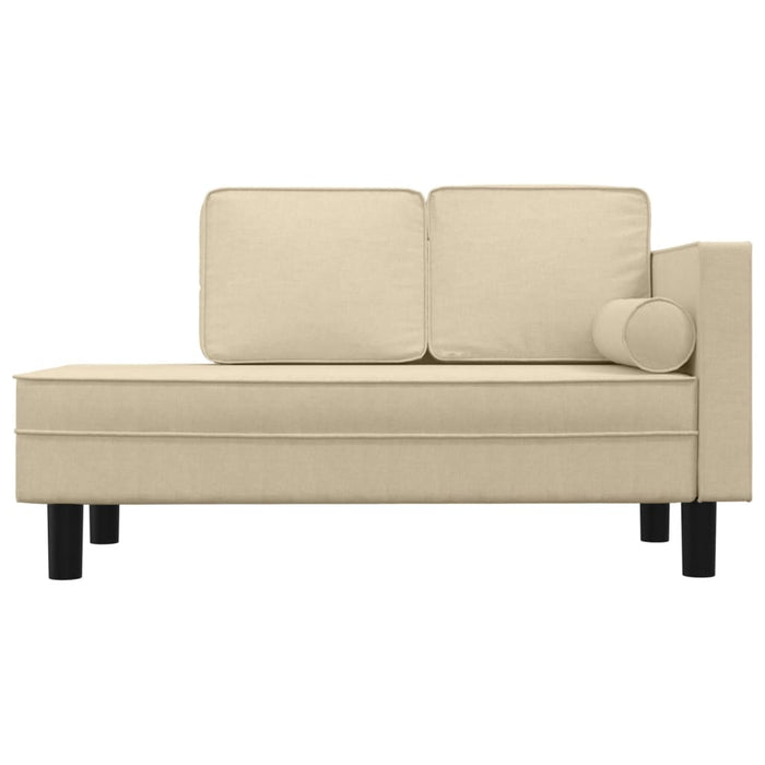 Chaiselongue mit Kissen und Nackenrolle Creme Stoff