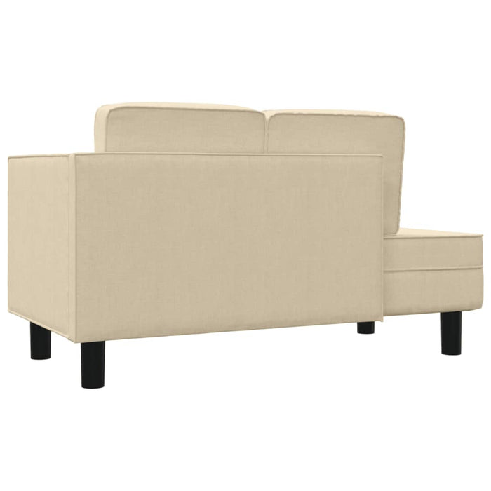 Chaiselongue mit Kissen und Nackenrolle Creme Stoff